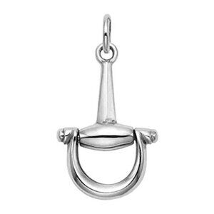 Sterling Silver D-Ring Snaffle Bit Pendant, Equestrian, Unisex jewelry
